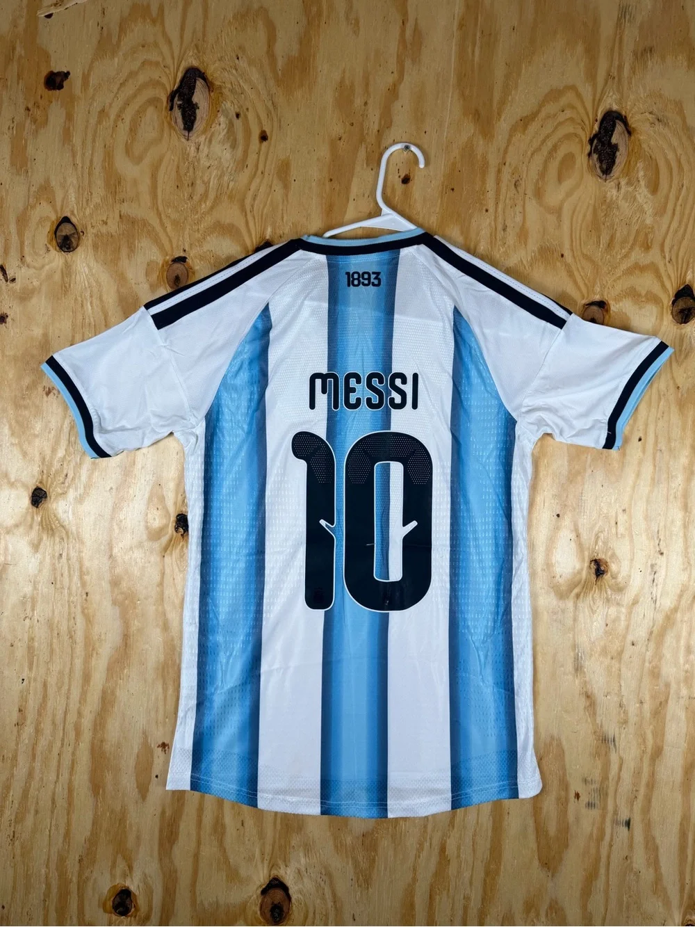 Adidas Argentina Lionel Messi Home Soccer Jersey in White & Blue - #10